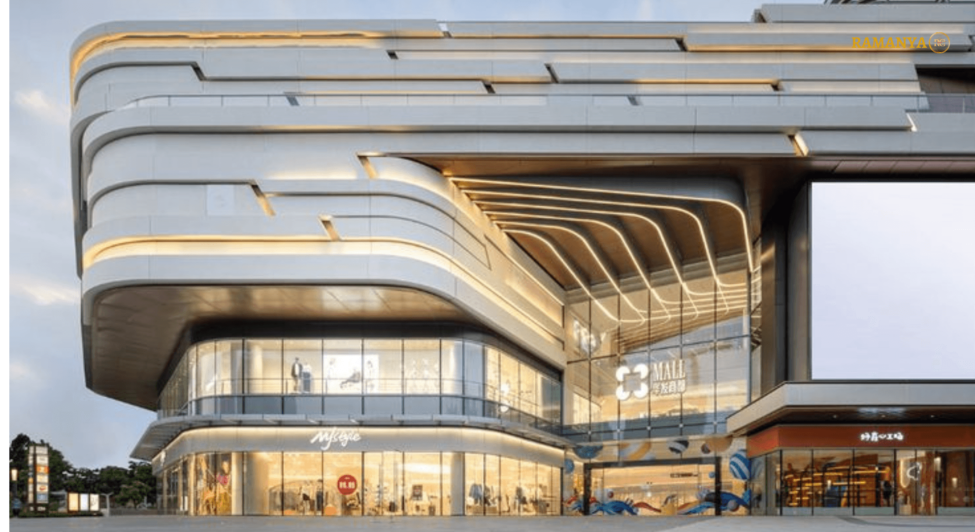 Modern architectural design of mall