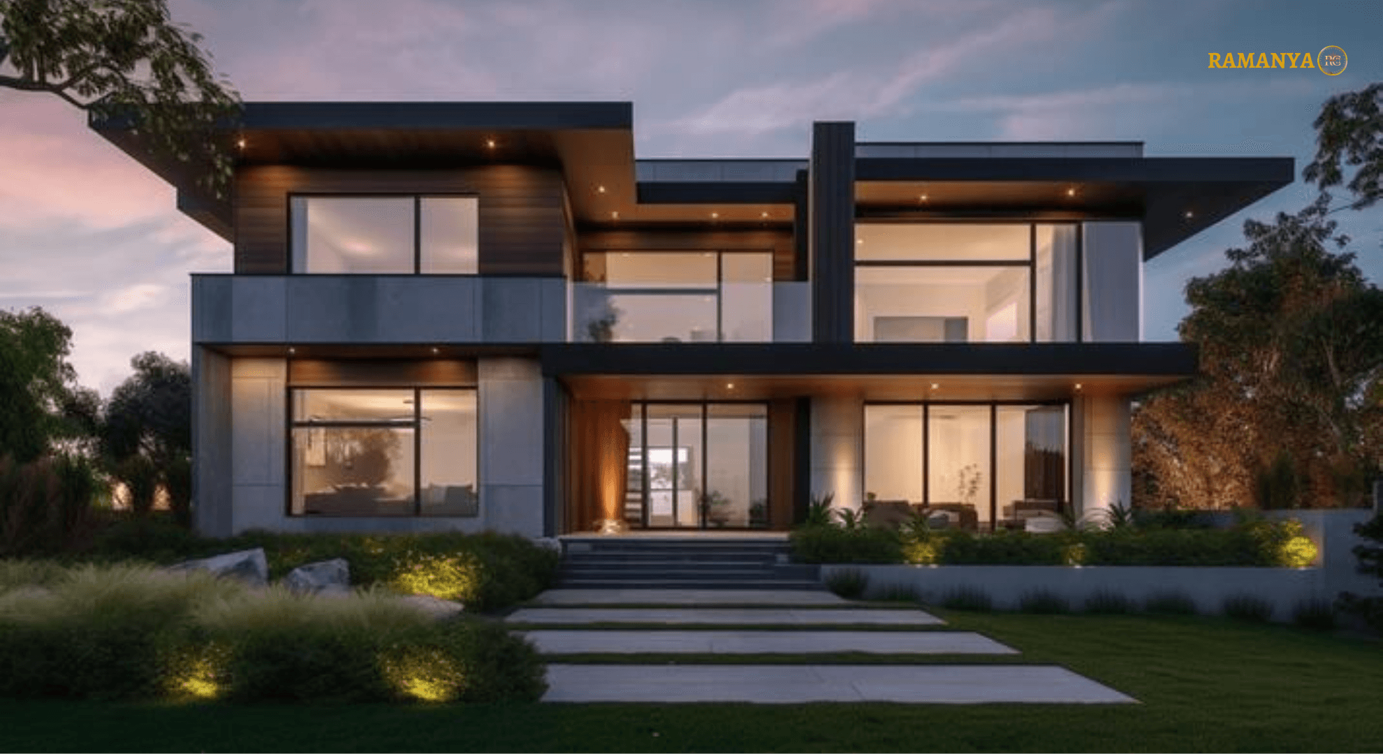 Modern house with sleek design.