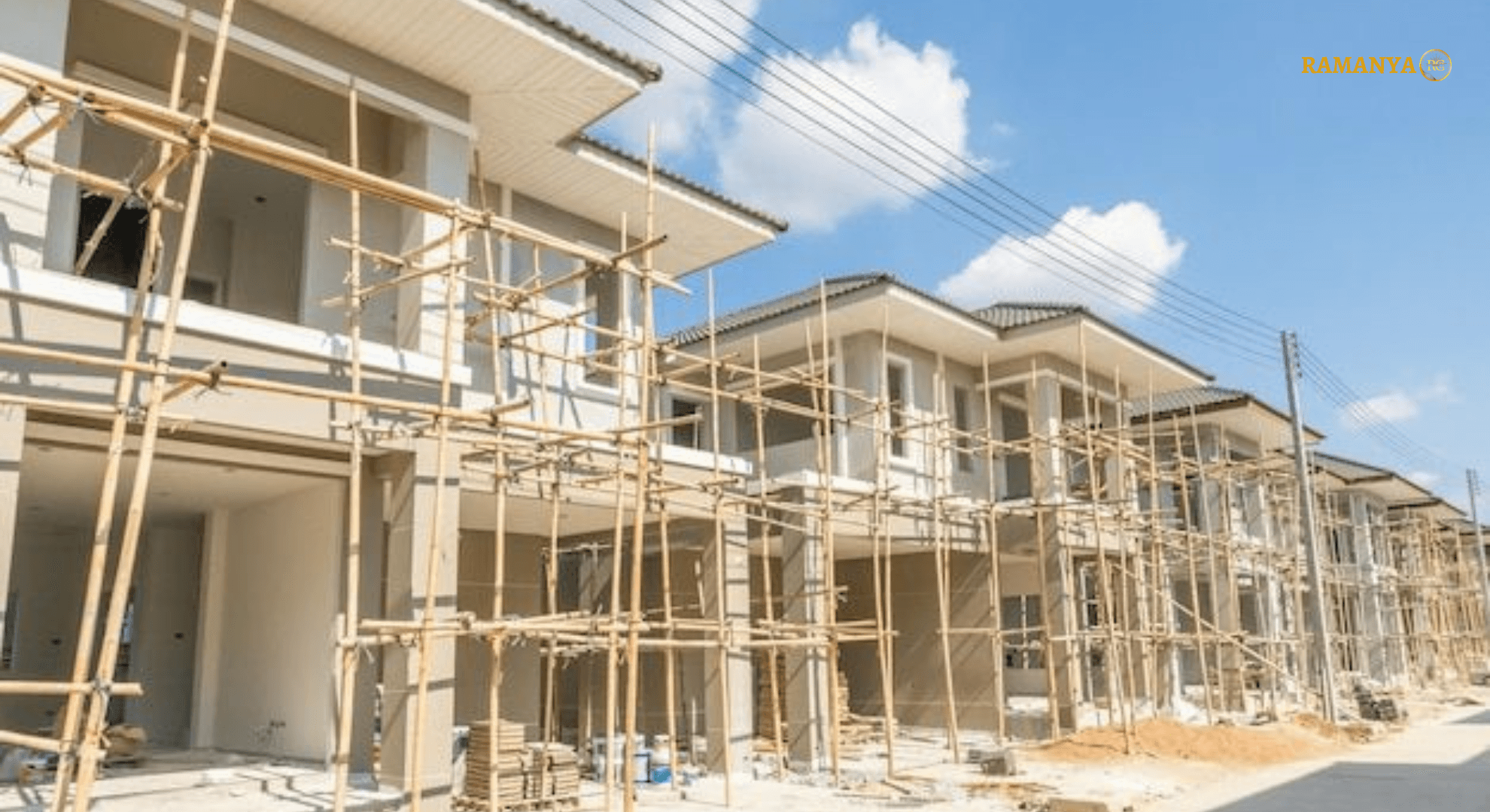 New row houses under construction.